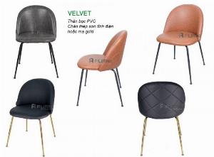 Ghế tiếp khách ghế ăn hiện đại bọc simili chân sắt sơn Velvet C-P  nhập khẩu Hồ Chí Minh