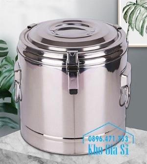 Giá rẻ - Thùng/ Nồi inox giữ nhiệt 2 lớp chuyên dùng vận chuyển nước lèo, nước phở Bình Phước