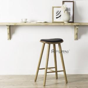 Ghế quầy bar NAPOLI-P gỗ tự nhiên nệm simili cao cấp nhập khẩu