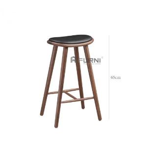Ghế gỗ đảo bếp nệm bọc PVC chân cao 65cm giá rẻ NAPOLI-65P nhập khẩu HCM
