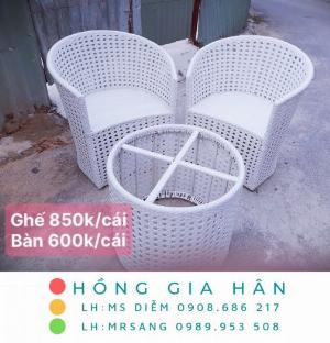 Bộ bàn ghế mây nhựa Hồng Gia Hân BGM56