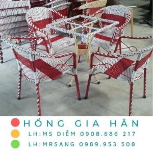 Bộ bàn ghế mây nhựa Hồng Gia Hân BGM11