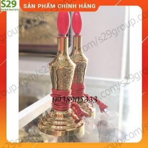 Compo đôi đèn thờ bằng đồng hình trái ớt cao 25cm,Hàng chính hãng