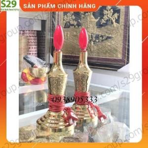 Compo đôi đèn thờ bằng đồng hình trái ớt cao 25cm,Hàng chính hãng
