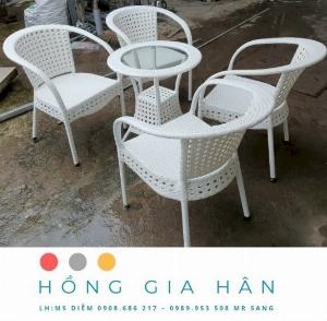 Bộ bàn ghế mây nhựa Hồng Gia Hân BGM29