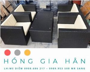 Bộ bàn ghế mây nhựa Hồng Gia Hân BGM37