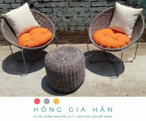 Bàn ghế mây nhựa Hồng Gia Hân BGM69