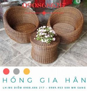 Bàn ghế mây nhựa Hồng Gia Hân BGM71