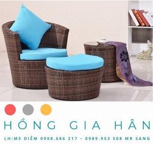 Bàn ghế mây nhựa Hồng Gia Hân BGM72