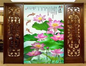 Tranh gạch men 3d hoa sen - XBV33