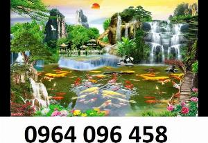 Tranh cá chép - tranh gạch 3d cá chép phong thủy - DKV44