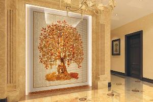 Tranh 3d cây tiền - tranh gạch 3d cây kim tiền - DX43