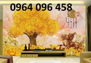 Tranh 3d cây tiền - tranh gạch 3d cây kim tiền - DX43