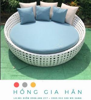 Giường tắm nắng thư giãn mây nhựa Hồng Gia Hân GM05