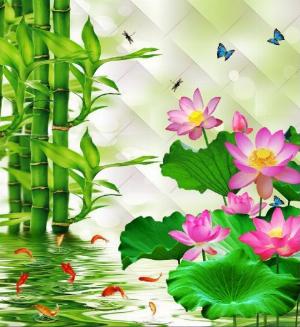 Tranh gạch 3d hoa sen - XS22