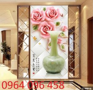 Tranh hoa hồng tranh gạch 3d hoa hồng - QNV33