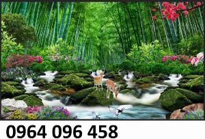 Tranh tre trúc - gạch tranh 3d tre trúc - YH44