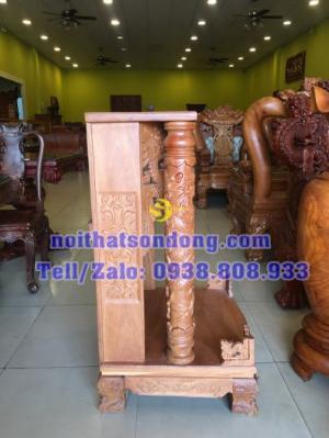 Bàn thờ ông địa gõ đỏ mái bằng 70cm – SD105