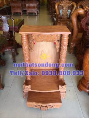 Bàn thờ ông địa gõ đỏ mái bằng 70cm – SD105