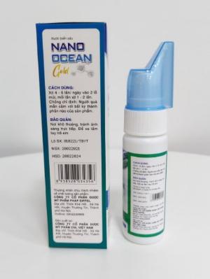 Xịt mũi người lớn, nước muối biển sâu làm sạch, thông mũi - Nano Ocean Gold- Chai/ 70ml