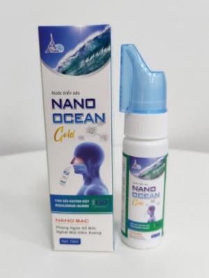 Xịt mũi người lớn, nước muối biển sâu làm sạch, thông mũi - Nano Ocean Gold- Chai/ 70ml