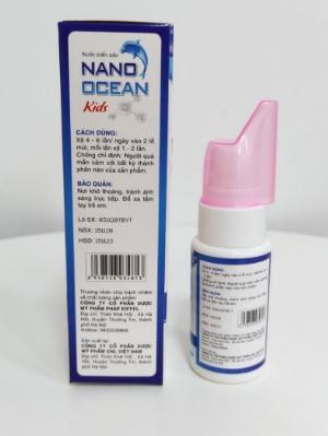 Xịt mũi trẻ em nước muối biển sâu, làm sạch và thông mũi trẻ em an toàn-Nano Ocean Kids- Chai/ 50ml