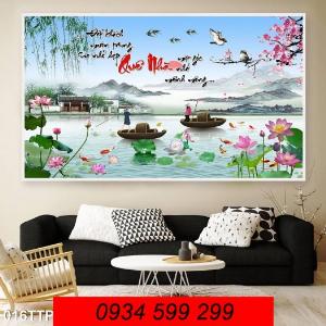 Gạch tranh 3D chữ thư pháp- tranh gạch men