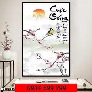 Gạch tranh 3D chữ thư pháp- tranh gạch men