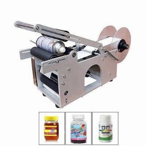 Máy dán nhãn chai tròn bán tự động LT50, máy dán tem decan cho chai tròn