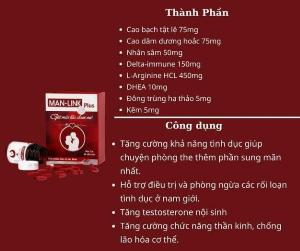 Manlink plus Giữ mãi lửa đam mê, Tăng Cường Sinh Lí Phái Mạnh , Kéo Dài khoảnh khắc