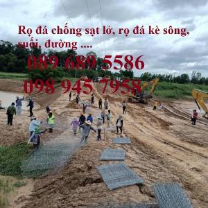 Rọ thép chống sạt lở bờ sông, Làm Rọ đá kè hồ 2x1x1, 1x1x1 mạ kẽm và bọc nhựa