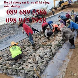 Rọ thép chống sạt lở bờ sông, Làm Rọ đá kè hồ 2x1x1, 1x1x1 mạ kẽm và bọc nhựa