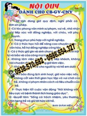 Cung cấp bảng biểu trường mầm non giá rẻ