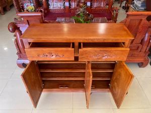 Tủ giày dép gõ đỏ kiểu bông gió – TGD003