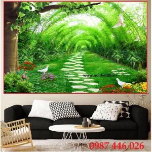 Tranh gạch men phong cảnh hàng cây HP0587
