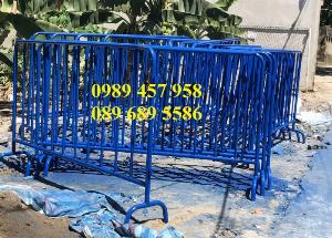 Hàng rào di động sơn phản quang, hàng rào inox304, Hàng rào sơn mầu xanh