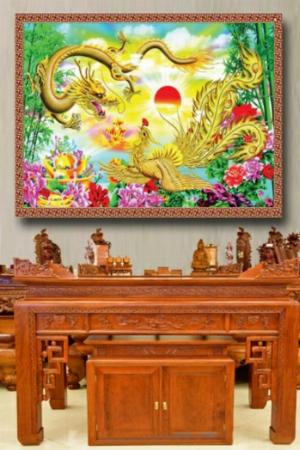 Tranh gạch 3d dán tường phòng thờ - HD33
