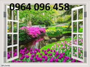 Tranh cửa sổ 3d - tranh gạch 3d cửa sổ - BV33