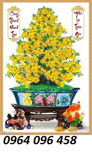 Tranh gạch 3d cây mai dán tường 3d - HV44