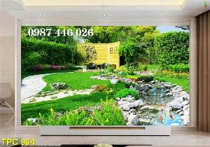 Gạch tranh phong cảnh sân vườn HP890