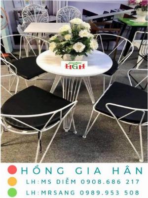 Bàn ghế cafe giá rẻ Hồng Gia Hân BGS34