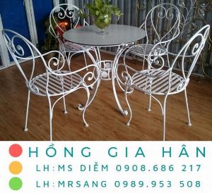 Bàn ghế cafe giá rẻ Hồng Gia Hân BGS40