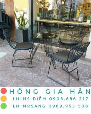 Bàn ghế cafe giá rẻ Hồng Gia Hân BGS41