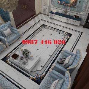 Thảm gạch sàn khắc kim trang trí HP467