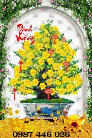 Tranh gạch men hoa mai ốp tường HP088