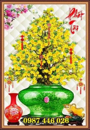 Tranh gạch men hoa mai ốp tường HP088