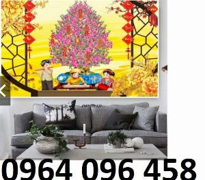 Tranh hoa đào - tranh gạch 3d hoa đào - BV33