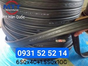 Cáp dẹt cầu trục 6sqx4c+1.5sqx10c dae duk hàn quốc