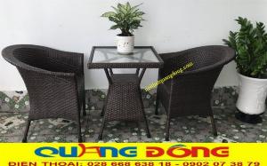 Bàn ghế giả mây cafe QD-074