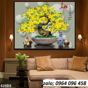 Gạch tranh ốp tường 3d cây mai vàng - NBM8